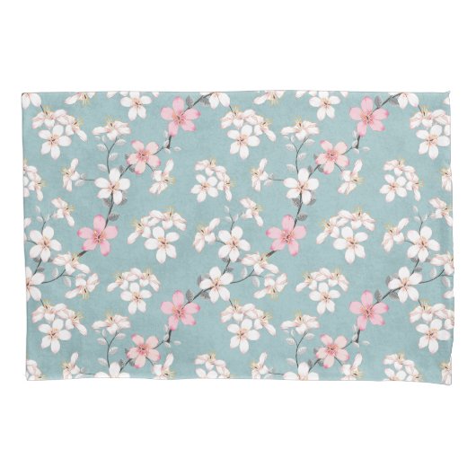 Mooie rustieke  kersenbloesems kussensloop (Voorkant-Links)