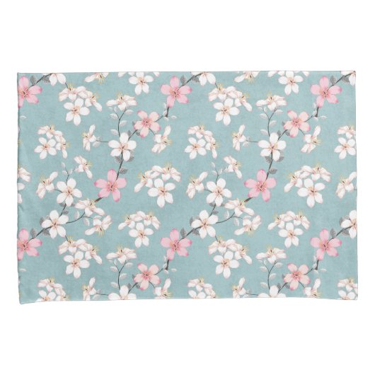 Mooie rustieke  kersenbloesems kussensloop (Voorkant-Rechts)