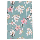 Mooie rustieke  kersenbloesems medium cadeauzakje (Voorkant)