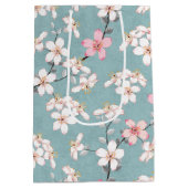 Mooie rustieke  kersenbloesems medium cadeauzakje (Achterkant)