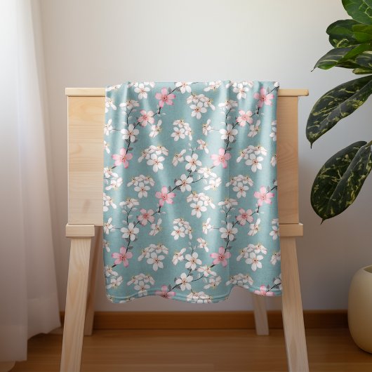 Mooie rustieke kersenbloesems sherpa deken