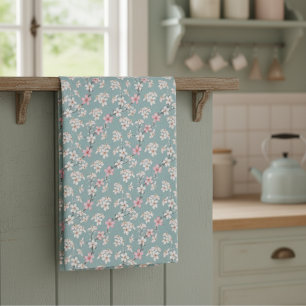 Mooie rustieke kersenbloesems theedoek