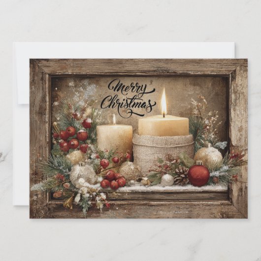 Mooie rustieke Kerst kaart  (Voorkant)