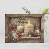 Mooie rustieke Kerst kaart  (Staand voorkant)