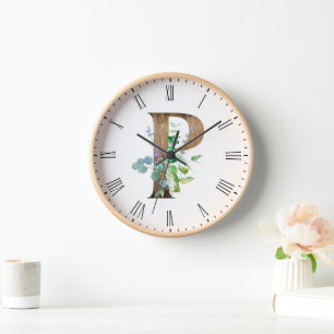 Mooie Rustieke Letter P Houten Frame Klok