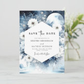 Mooie rustieke maanverlichte bruiloft save the date (Staand voorkant)