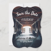 Mooie Rustieke Overdekte Brug Save The Date Kaart (Voorkant)