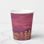 Mooie rustieke paarse gouden bloemige naam babyfee papieren bekers (Achterkant)