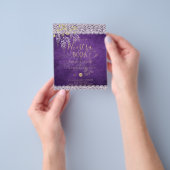 Mooie Rustieke Paarse WISTERIA Kant Bruiloft Flyer (Hand)