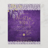 Mooie Rustieke Paarse WISTERIA Kant Bruiloft Flyer (Voorkant)