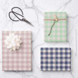 Mooie rustieke roze groene blauwe geruite patroon inpakpapier vel