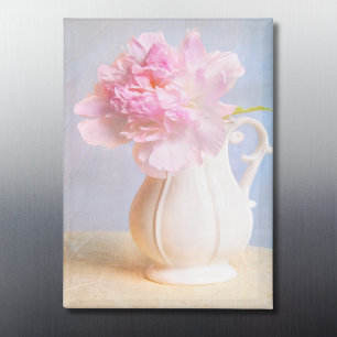 Mooie rustieke roze pioen magneet