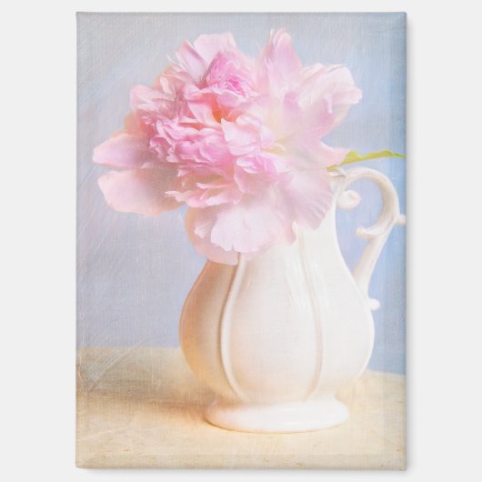 Mooie rustieke roze pioen magneet (Voorkant)