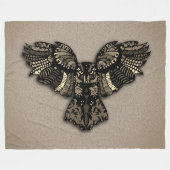 Mooie Rustieke Uil Fleece Deken (Voorkant (Horizontaal))
