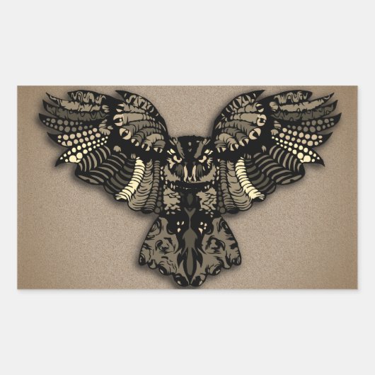 Mooie Rustieke Uil Rechthoekige Sticker (Voorkant)
