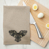 Mooie Rustieke Uil Theedoek (Quarter Fold)