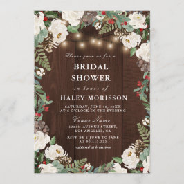 Mooie rustieke winter bruids douche uitnodiging