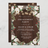 Mooie rustieke winter verlovingsfeestuitnodiging kaart (Voorkant / Achterkant)