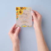 Mooie Rustieke Zonnebloemen Pampas Gras Bruiloft Flyer (Hand)