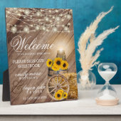 Mooie Rustige houtsloop en zonnebloemen Fotoplaat (Zijkant)