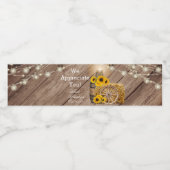 Mooie Rustige houtsloop en zonnebloemen Waterfles Etiket (Enkel label)