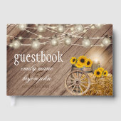 Mooie Rustige houtsloop met zonnebloemen Gastenboek (Voorkant)