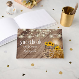 Mooie Rustige houtsloop met zonnebloemen Gastenboek