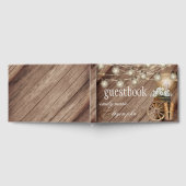 Mooie Rustige houtsschacht met witte Floral Gastenboek (Volledig)