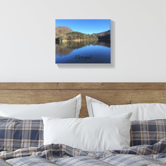 Mooie & rustige Lake Wrapped Canvas (Insitu (Slaapkamer))