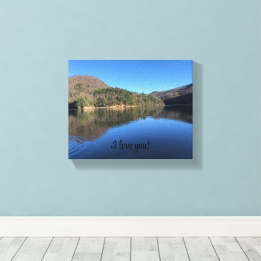 Mooie & rustige Lake Wrapped Canvas (Insitu (Houten vloer))