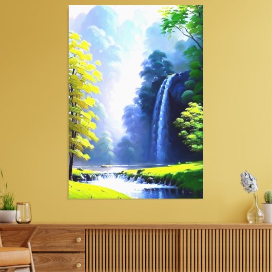 Mooie rustige Natuur schilderij canvas print (Insitu (Woonkamer))