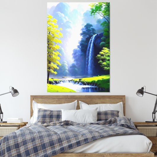 Mooie rustige Natuur schilderij canvas print (Insitu (Slaapkamer))