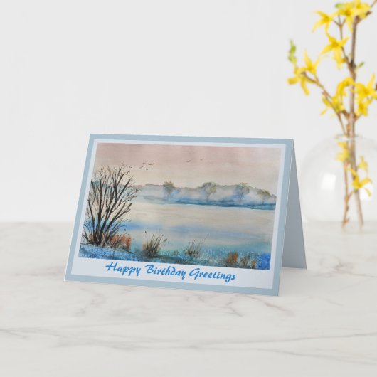 Mooie rustige Schilderachtig Mannen verjaardag Kaa Kaart (Gele Bloem)