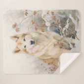 Mooie Sable Husky Sherpa Deken (Voorkant (horizontaal))