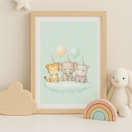 Mooie safari baby dier muur kunst poster