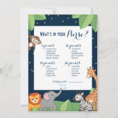 Mooie Safari Dieren Baby Shower Tas Spel Kaart (Voorkant)