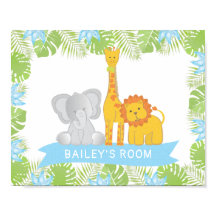 Mooie Safari Dieren Jongens Babykamer Poster