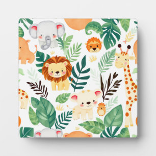 Mooie Safari Dieren Jungle Patroon Fotoplaat