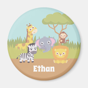 Mooie Safari Dieren Leeuw Giraffe Zebra Aap Magneet