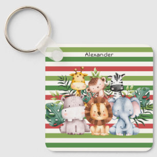 Mooie Safari Jungle Baby Dieren Jongen Fotoalbum Sleutelhanger