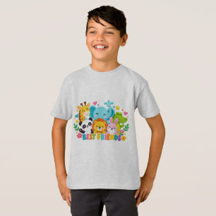 Mooie Safari Jungle Dieren Beste Vrienden Kids T-S T-shirt