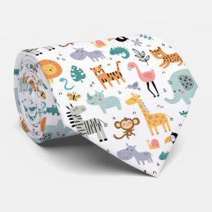 Mooie safari-jungle dieren gepersonaliseerde baby stropdas