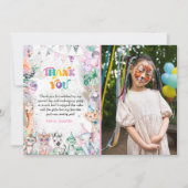 Mooie Safari Kinderen Foto Verjaardag Bedankkaart (Voorkant)