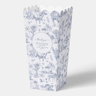 Mooie Safari Toile de Jouy Blauwe baby shower fa Bedankdoosjes