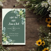 Mooie Sage Greenery bruiloft uitnodiging