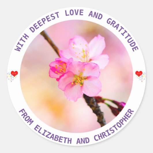 Mooie Sakura Cherry Blossom Ronde Sticker (Voorkant)