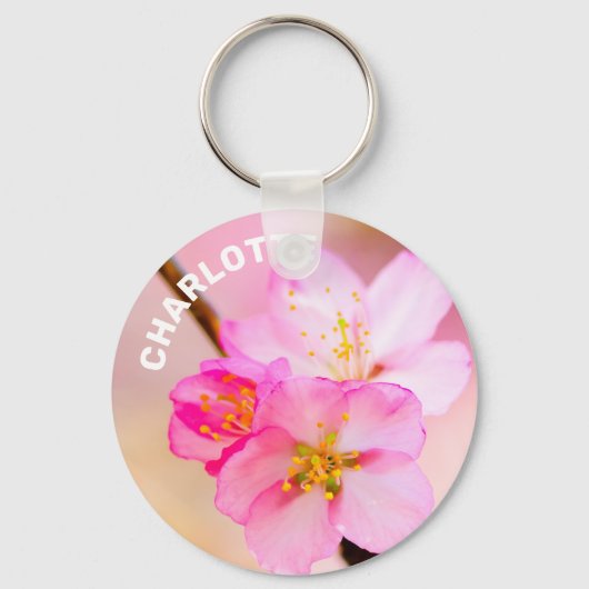 Mooie Sakura Cherry Blossom Sleutelhanger (Voorkant)