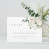 Mooie Salie Blad & Witte Bloem Bruiloft Details Informatiekaartje (Staand voorkant)