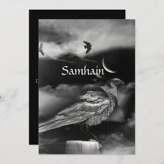 Mooie Samhain Blessing Moon Raven Crows (Voorkant / Achterkant)