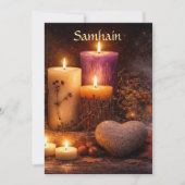 Mooie Samhain Zegen Kaarsen Hart Steen (Voorkant)